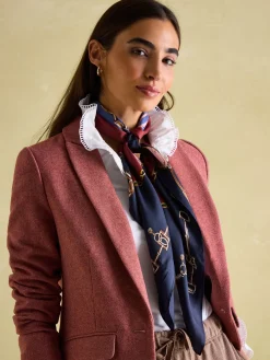 Online Joules Bloomfield Silk Square Scarf Navy