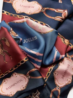 Online Joules Bloomfield Silk Square Scarf Navy