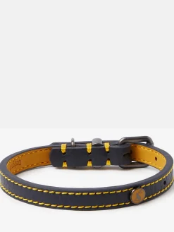 Best Joules Adjustable Leather Dog Collar Blue