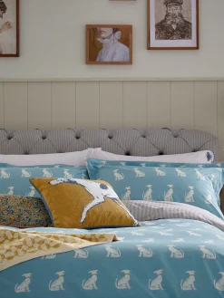 Online Joules Blockprint Dogs Cover Set Blue