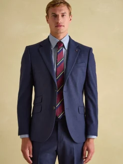 Hot Joules Slim Fit Flannel Suit Jacket Blue