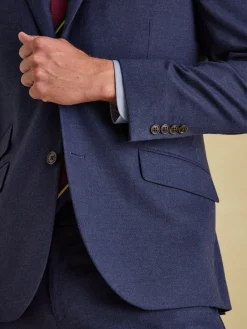 Hot Joules Slim Fit Flannel Suit Jacket Blue