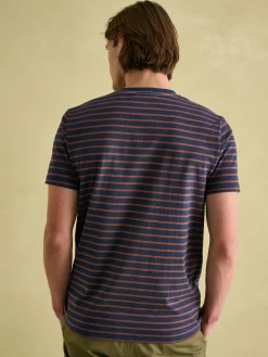 Sale Joules Boathouse Brown & Navy Jersey Crew Neck T-Shirt Brown&Navy