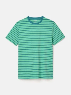 Discount Joules Boathouse Green Stripe Jersey Crew Neck T-Shirt GreenStripe