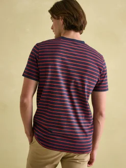 Joules Boathouse Jersey Crew Neck T-Shirt Orange/Navy