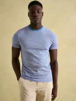 Online Joules Boathouse Pink Stripe Jersey Crew Neck T-Shirt PinkStripe