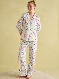 Discount Joules Bonnie Satin Pyjama Set Cream