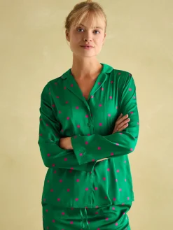 Best Joules Bonnie Satin Pyjama Set Green