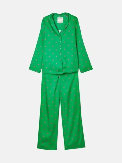Best Joules Bonnie Satin Pyjama Set Green