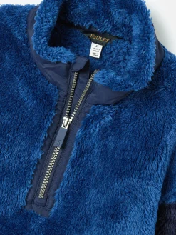Outlet Joules Boys' Always Cosy Half Zip Borg Fleece Blue