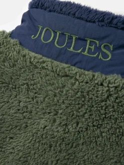 New Joules Boys' Always Cosy Half Zip Borg Fleece Green/Navy