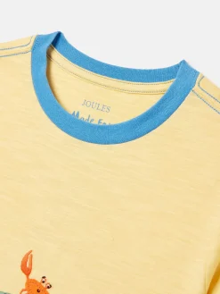 Clearance Joules Boys' Archie Yellow Crocodile Artwork T-Shirt YellowCrocodile