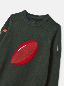 Joules Boys' Burton Intarsia Knitted Jumper Green