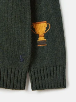 Joules Boys' Burton Intarsia Knitted Jumper Green