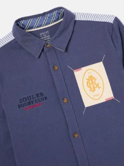 Clearance Joules Boys' Emmett Embroidered and Embellished Shirt Blue