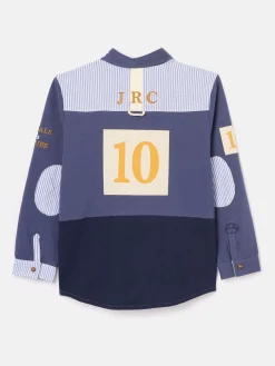 Clearance Joules Boys' Emmett Embroidered and Embellished Shirt Blue