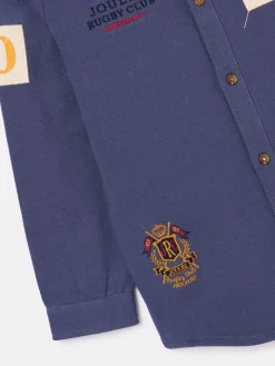 Clearance Joules Boys' Emmett Embroidered and Embellished Shirt Blue