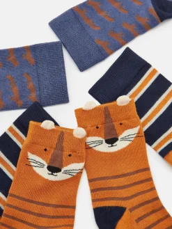 Discount Joules Boys' Neat Feet 3 Pack Socks Orange/Navy