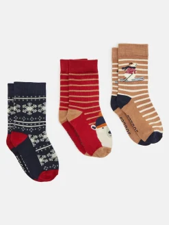 Sale Joules Boys' Neat Feet 3 Pack Socks Red/Navy