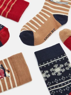 Sale Joules Boys' Neat Feet 3 Pack Socks Red/Navy