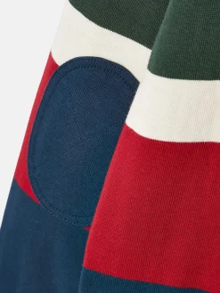 Sale Joules Boys' Onside Striped Cotton Rugby Shirt Navy