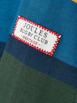 Sale Joules Boys' Onside Striped Cotton Rugby Shirt Navy
