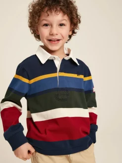 Sale Joules Boys' Onside Striped Cotton Rugby Shirt Navy