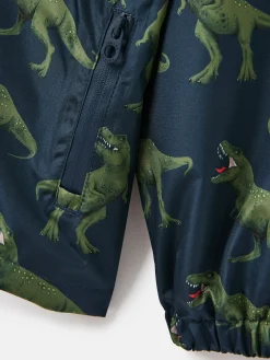 Sale Joules Boys' Rainwell Navy Dinosaur Waterproof Raincoat With Hood NavyDinosaur