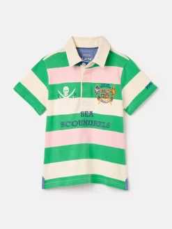 Joules Boys' Tournament Rugby Jersey Polo Shirt Green