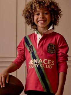 Outlet Joules Boys' Tournament Rugby Shirt Red