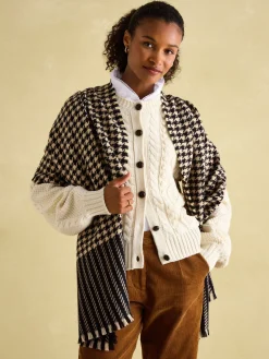 Online Joules Bracewell Black & Brown Blanket Scarf Black&Brown