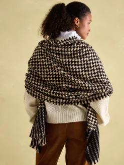 Online Joules Bracewell Black & Brown Blanket Scarf Black&Brown