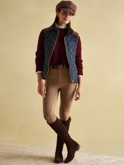 Joules Braemar Luxe Showerproof Diamond Quilted Gilet Navy