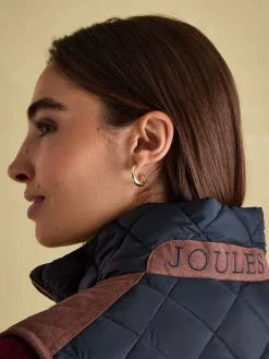 Joules Braemar Luxe Showerproof Diamond Quilted Gilet Navy