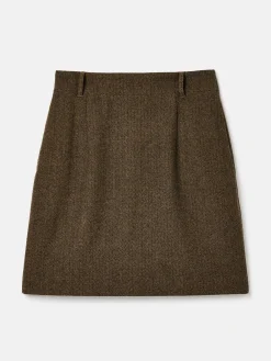Hot Joules Bramble Tweed Skirt Brown