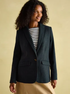 Sale Joules Bramble Navy Blue Tweed Blazer NavyBlue