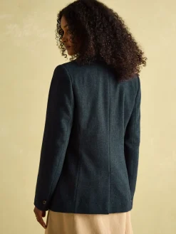 Sale Joules Bramble Navy Blue Tweed Blazer NavyBlue