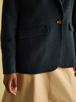 Sale Joules Bramble Navy Blue Tweed Blazer NavyBlue