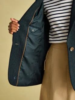 Sale Joules Bramble Navy Blue Tweed Blazer NavyBlue