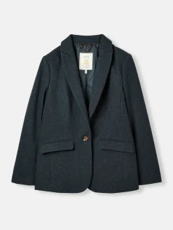 Sale Joules Bramble Navy Blue Tweed Blazer NavyBlue