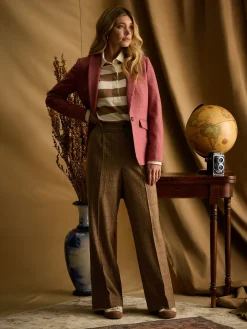 Hot Joules Bramble Tweed Blazer Pink