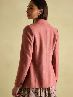 Hot Joules Bramble Tweed Blazer Pink