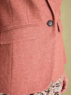 Hot Joules Bramble Tweed Blazer Pink
