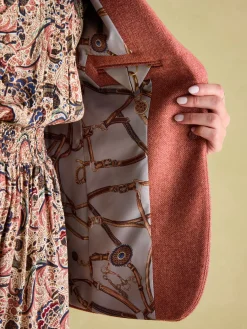 Hot Joules Bramble Tweed Blazer Pink