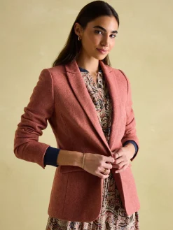 Hot Joules Bramble Tweed Blazer Pink