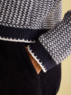 Hot Joules Bridget Button Through Textured Cardigan Navy