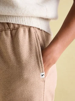 Online Joules Herringbone Jersey Slim Leg Joggers Brown