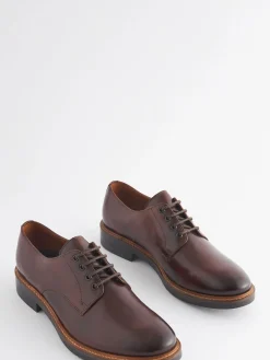 Joules Brown Leather Classic Derby Shoes BrownLeather