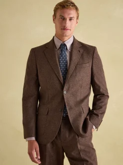 Hot Joules Slim Fit Texture Suit Jacket Brown