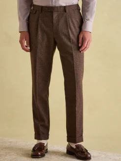 Online Joules Slim Fit Texture Suit Trousers Brown